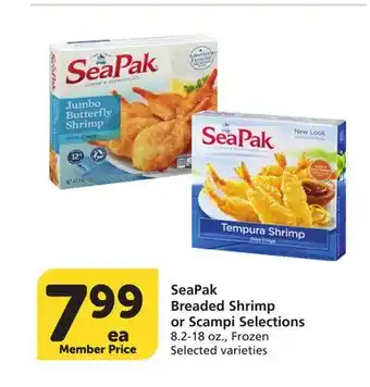 Vons SeaPak Breaded Shrimp or Scampi Selections offer