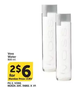 Vons Voss Water offer