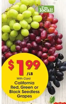 Ralphs California Red, Green or Black Seedless Grapes offer