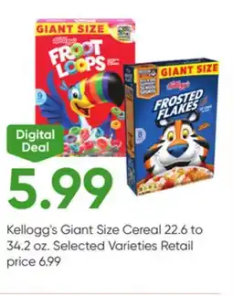 Stater Bros Kellogg's Giant Size Cereal offer