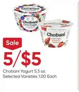 Stater Bros Chobani Yogurt offer
