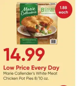 Stater Bros Marie Callender's White Meat Chicken Pot Pies offer