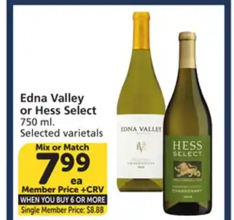 Vons Edna Valley or Hess Select offer