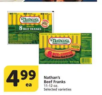 Albertsons Nathan's Beef Franks offer