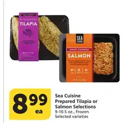 Albertsons Sea Cuisine Prepared Tilapia or Salmon Selections offer