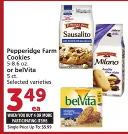 Albertsons Pepperidge Farm Cookies 5-8.6 oz. or belVita 5 ct offer