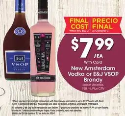 Ralphs New Amsterdam Vodka or E & J VSOP Brandy offer