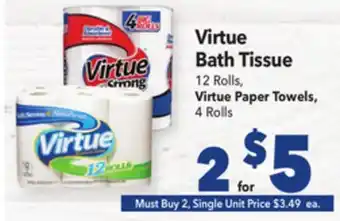 Vallarta Supermarkets Virtue Bath Tissue offer