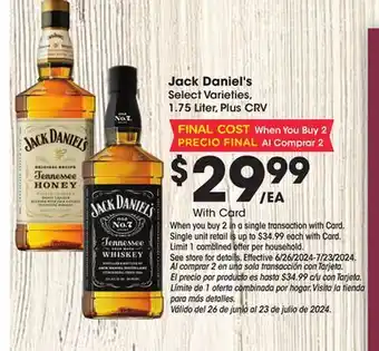 Ralphs Jack Daniel's offer