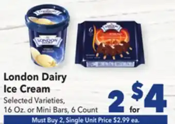 Vallarta Supermarkets London Dairy Ice Cream offer
