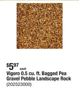The Home Depot Vigoro 0.5 cu. ft. Bagged Pea Gravel Pebble Landscape Rock offer
