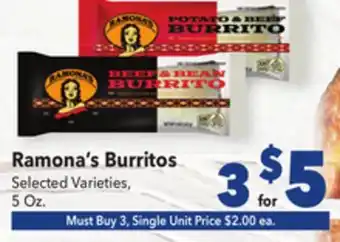 Vallarta Supermarkets Ramona's Burritos offer