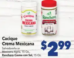 Vallarta Supermarkets Cacique Crema Mexicana offer