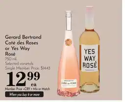 Pavilions Gerard Bertrand Coté des Roses or Yes Way Rosé offer