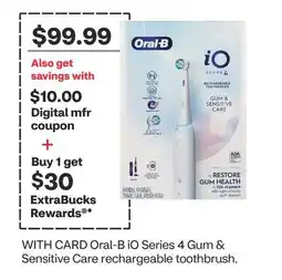 CVS Oral-B iO Series 4 Gum & Sensitive Care rechargeable toothbrush offer