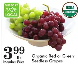Pavilions Organic Red or Green Seedless Grapes offer