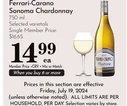 Pavilions Ferrari-Carano Sonoma Chardonnay offer