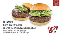 Sprouts Farmers Market All-Natural Grass-Fed 85% Lean or Grain-Fed 93% Lean Ground Beef offer