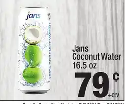 Super King Markets Jans Coconut Water offer