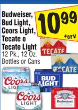 El Super Budweiser, Bud Light, Coors Light, Tecate o Tecate Light offer