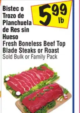 El Super Fresh Boneless Beef Top Blade Steaks or Roast offer