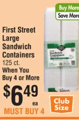 Smart & Final First Street Large Sandwich Containers offer