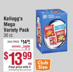 Smart & Final Kellogg's Mega Variety Pack offer