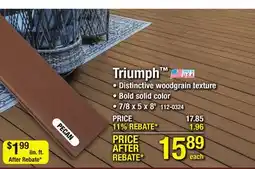 Menards UltraDeck Triumph 8' Pecan Low-Maintenance Composite Decking offer