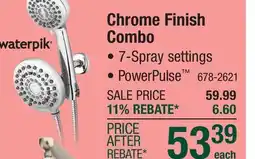 Menards Waterpik One-Touch PowerPulse Massage Dual Shower System offer