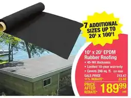 Menards 10' x 20' EPDM Rubber Roofing - 45 mil offer