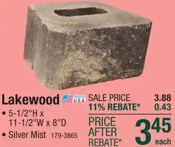 Menards 5-1/2 x 11-1/2 True Definition Silver Mist Lakewood Retaining Wall Block offer