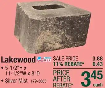 Menards 5-1/2 x 11-1/2 True Definition Silver Mist Lakewood Retaining Wall Block offer