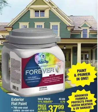 Menards Dutch Boy Forever Exterior Flat Cruisin' Blue Paint+ Primer - 1 gal offer