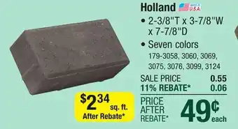 Menards 4 x 8 Charcoal Holland Paver offer