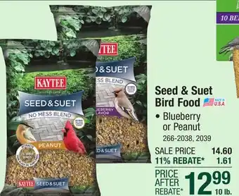 Menards KAYTEE Seed & Suet No Mess Blueberry Wild Bird Food Seed Blend - 10 lbs offer