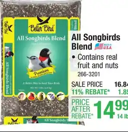 Menards Better Bird Better Blend Premium All Songbirds Blend Bird Food Seed - 14 lb offer