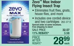 Menards Zevo Max Indoor Flying Insect Trap offer