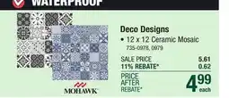 Menards Mohawk Deco Designs Blue Sky Deco 12 x 12 Ceramic Mosaic Tile offer