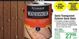 Menards Pittsburgh Paints & Stains Weatherscreen Naturaltone Redwood Low-VOC Semi-Transparent Deck & Siding Stain - 1 gal offer
