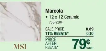 Menards MS International Marcola Matte Fabian 12 x 12 Ceramic Floor and Wall Tile offer