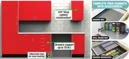 Menards KLËARVŪE Cabinetry Garage Red Diamondplate - Cabinets Only offer