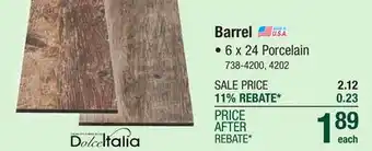 Menards Dolce Italia Barrel Harvest 6 x 24 Porcelain Floor and Wall Tile offer