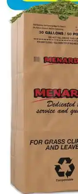 Menards 30 Gallon Paper Lawn and Leaf Bags - 5 Count offer