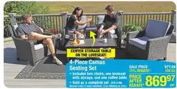 Menards Backyard Creations Camas Brown Wicker 4-Piece Seating Patio Set with Gray Cushions offer