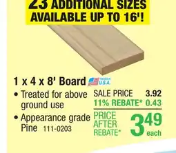 Menards AC2 1 x 4 x 8' Above Ground Green Pressure Treated Board offer