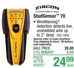Menards Zircon StudSensor 70 LED Stud Finder offer
