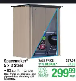 Menards Arrow Spacemaker 5 x 3 Steel Patio Outdoor Storage Shed offer