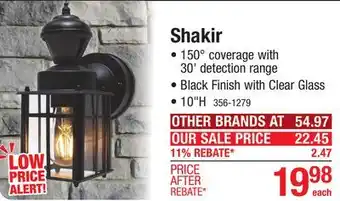 Menards Patriot Lighting Shakir Black Motion Sensor Outdoor Security Wall Light offer