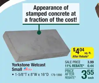 Menards 8 x 16 Charcoal Wetcast Yorkstone Paver offer