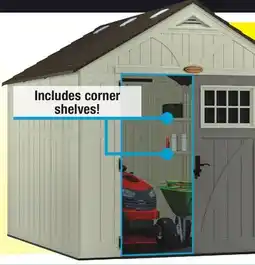 Menards Suncast Tremont 8 x 10 x 8 Outdoor Resin Storage Shed offer